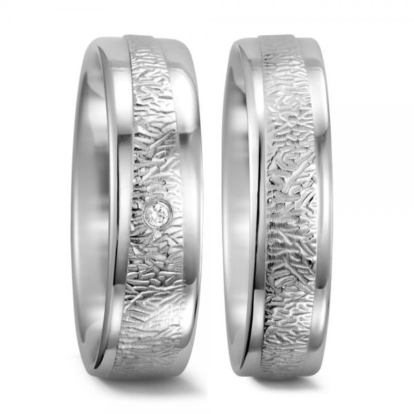 Trauringe Weissgold von Weidner 62224 + 72224